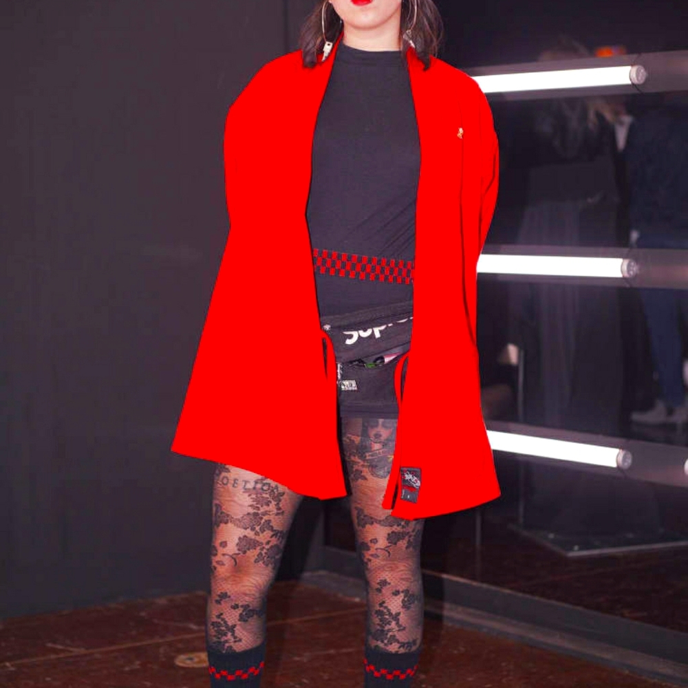 Vintage Red Maggie Sweet Sweater Blazer